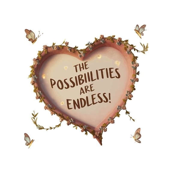 The Possiblities Are Endless Infinite Boundless Limitless Unlimited Quote Wall Art Sticker Designs Vinyl Stickers For Home House Walls Rooms Windows Bedroom Decoration Size (12x12 inch)