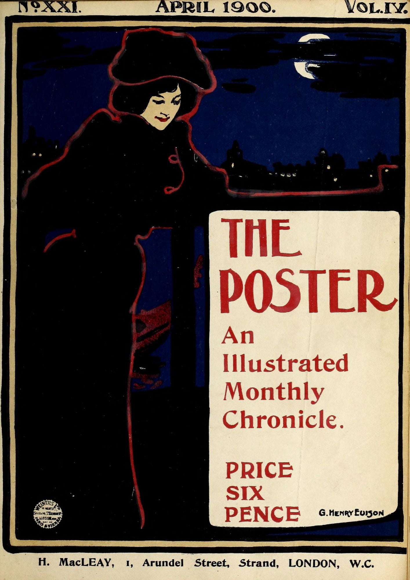 The Poster 1900 Front cover Canvas Art - GH Evison (18 x 24)