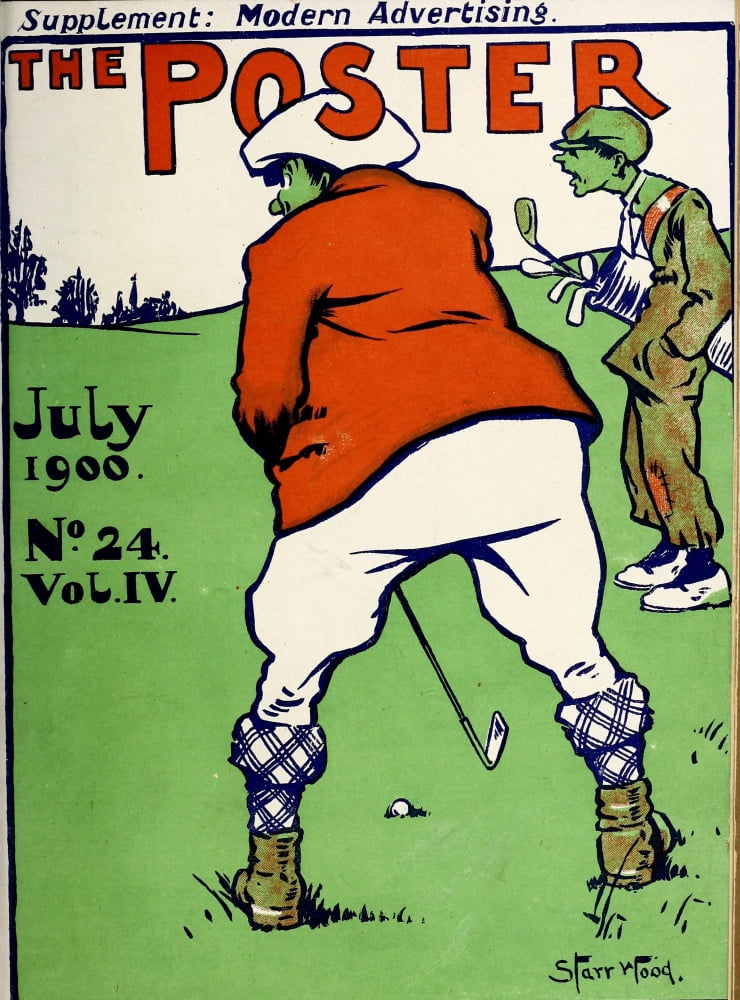 The Poster 1900 Golfer cover Canvas Art - Starr Wood (18 x 24)
