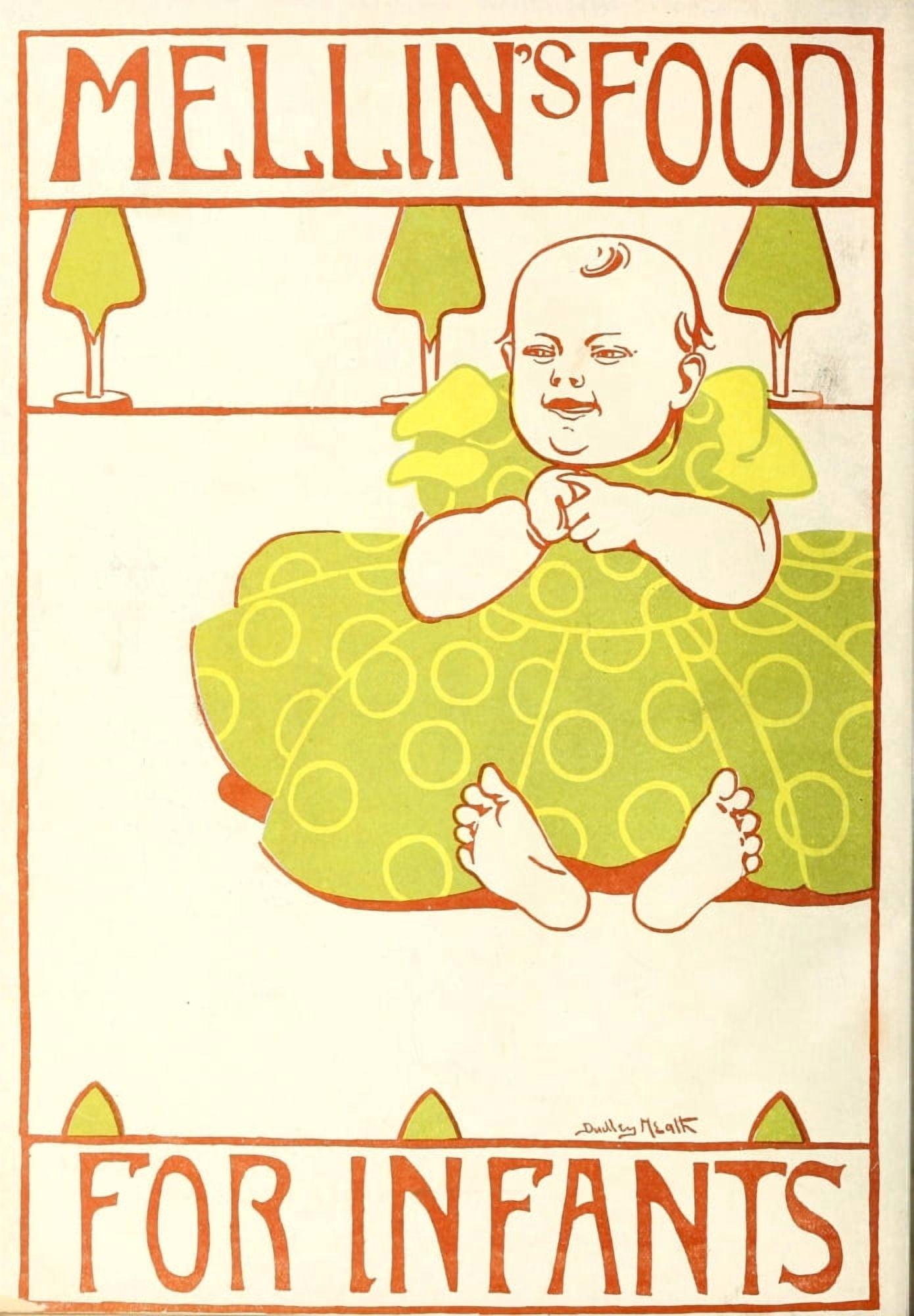 The Poster 1900 Mellins food for Infants Canvas Art - Ernest Dudley Heath (18 x 24)
