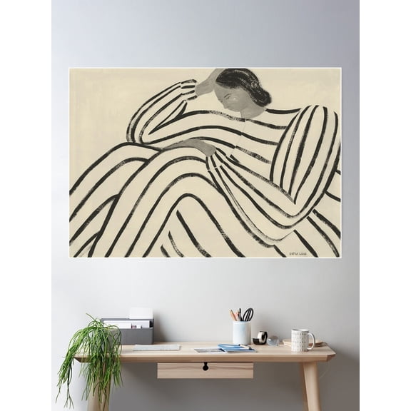 The Poster Club Sofia Lind Waiting Poster, - UNFRAMED PAPER POSTER, Home Decor