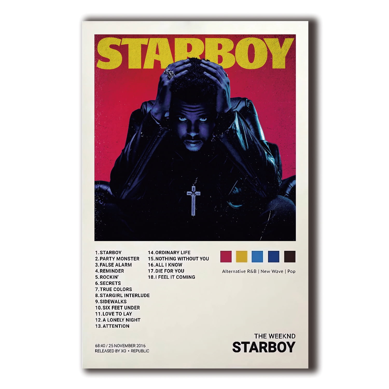 The Poster Weeknd Starboy Music Album Poster 12x18inch (30x46cm) poster,  perfect for any room! Frameless art Wall Art Gift 