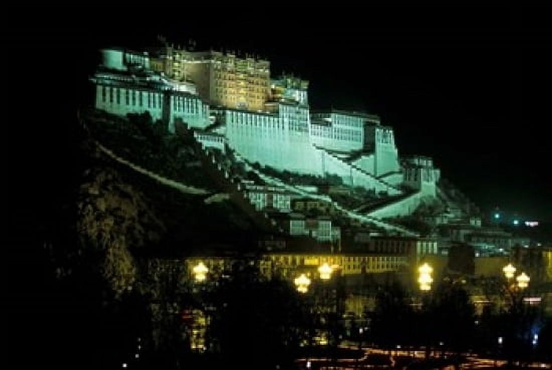 The Potala at Night Lhasa Tibet Canvas Art - Vassi Koutsaftis DanitaDelimont (36 x 24)