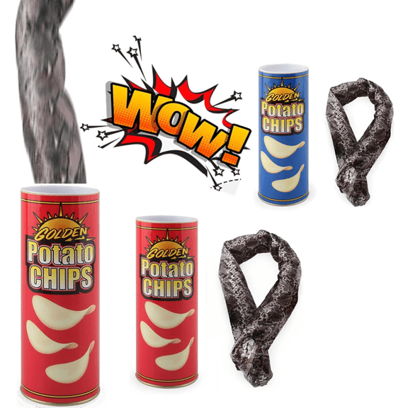 The Potato Chip Snake Can Jump Spring Toy Gift April Fool Day Halloween Party Decoration Jokes in A Gag Prank Large Size Blue