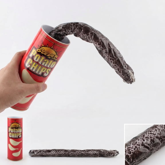 The Potato Chip Snake Can Jump Spring Toy Gift April Fool Day Halloween Party Decoration Jokes in A Gag Prank Large Size