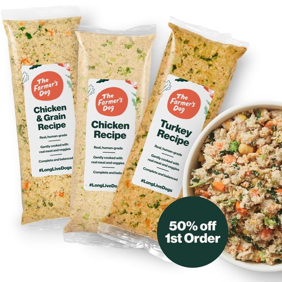 The Farmer’s Dog Fresh Human-Grade Dog Food, Poultry Set: Chicken, Turkey, Chicken & Grain, Personalized Meal Plan Subscription for all Breeds & Sizes
