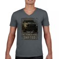 thumbnail image 1 of The Power Has Shifted V-Neck T-shirt 702HP American Pickup Truck Offroad Muscle 4x4 High Torque Built For Power Tee, 1 of 7