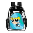 thumbnail image 1 of The Power-puff Gir-ls Stylish Mesh & Transparent Clear Backpack – Trendy, Durable & Lightweight for School, Work Or Travel, 1 of 7