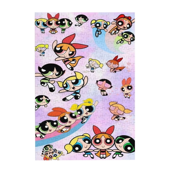 The Powerpuff Blossom,Bubbles and Buttercup 300 Piece Puzzles,Wooden Jigsaw Puzzle,Home Decor Birthday Party Gift,Fun And Challenging Family Games