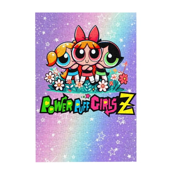 The Powerpuff Blossom,Bubbles and Buttercup 300 Piece Puzzles,Wooden Jigsaw Puzzle,Home Decor Birthday Party Gift,Fun And Challenging Family Games
