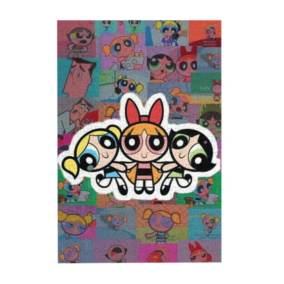 The Powerpuff Blossom,Bubbles and Buttercup 300 Piece Puzzles,Wooden Jigsaw Puzzle,Home Decor Birthday Party Gift,Fun And Challenging Family Games