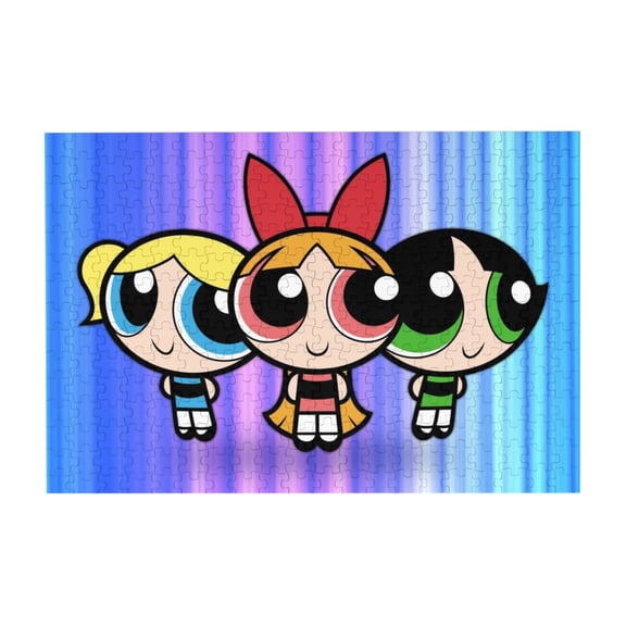 The Powerpuff Blossom,Bubbles and Buttercup 300 Piece Puzzles,Wooden Jigsaw Puzzle,Home Decor Birthday Party Gift,Fun And Challenging Family Games