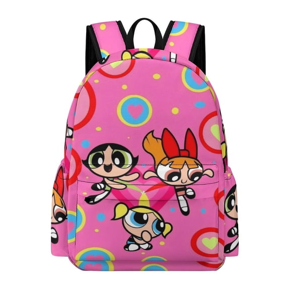 The Powerpuff G-i--r-l-s Cute Anime Travel And Hiking Backpack 42x30x15cm