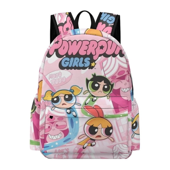 The Powerpuff G-i--r-l-s Cute Anime Travel And Hiking Backpack 42x30x15cm