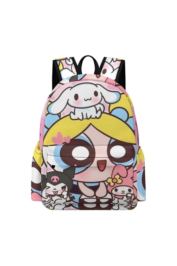 The Powerpuff G-i--r-l-s Cute Anime Travel And Hiking Backpack 42x30x15cm