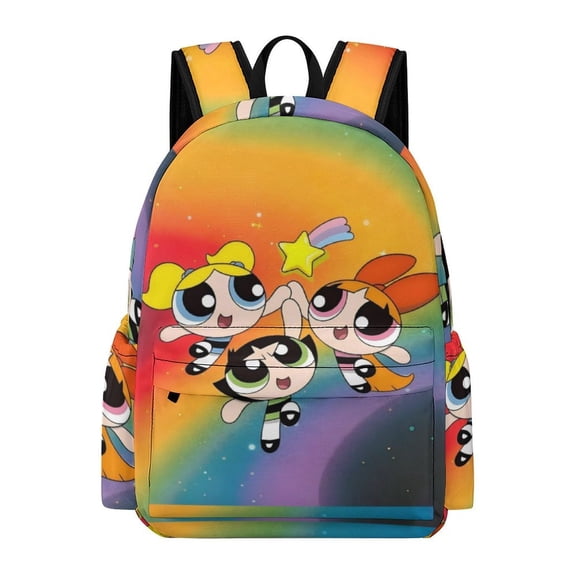 The Powerpuff G-i--r-l-s Cute Anime Travel And Hiking Backpack 42x30x15cm