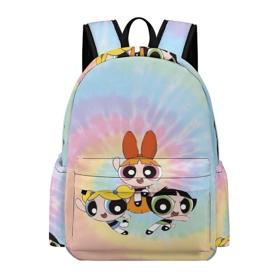 The Powerpuff G-i--r-l-s Cute Anime Travel And Hiking Backpack 42x30x15cm