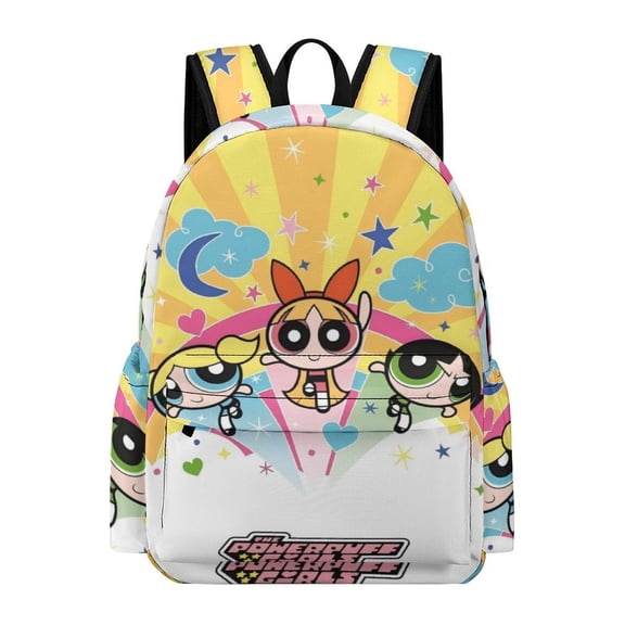 The Powerpuff G-i--r-l-s Cute Anime Travel And Hiking Backpack 42x30x15cm