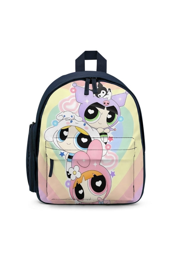 The Powerpuff G-i--r-l-s Cute Cartoon backpack travel bag adjustable shoulder straps One size