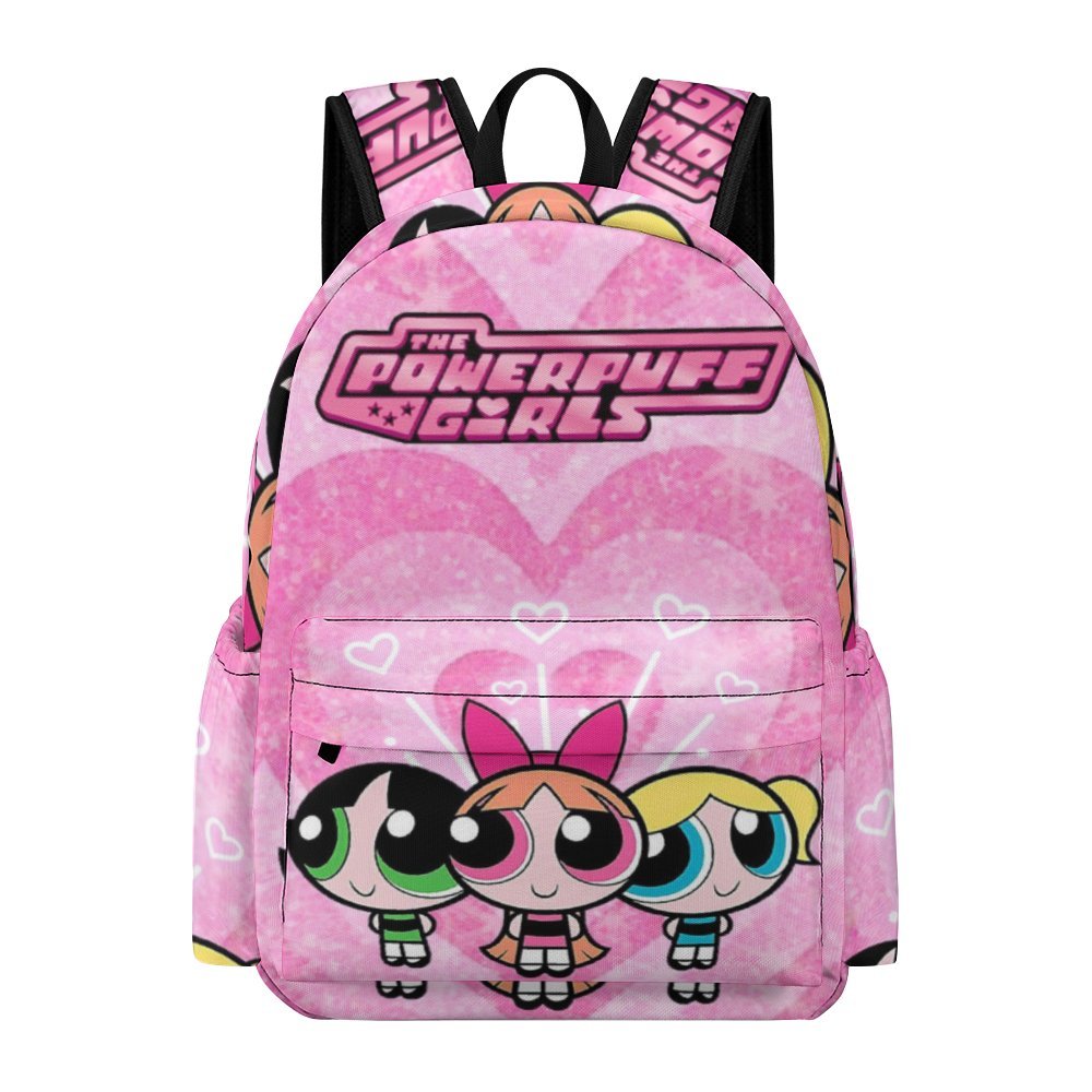 THE POWERPUFF GIRLS  Blossom, Bubbles, Buttercup Pattern Backpack, Casual The Powerpuff Girls Buttercup Blossom Bubbles Heroine Stance  main image 4