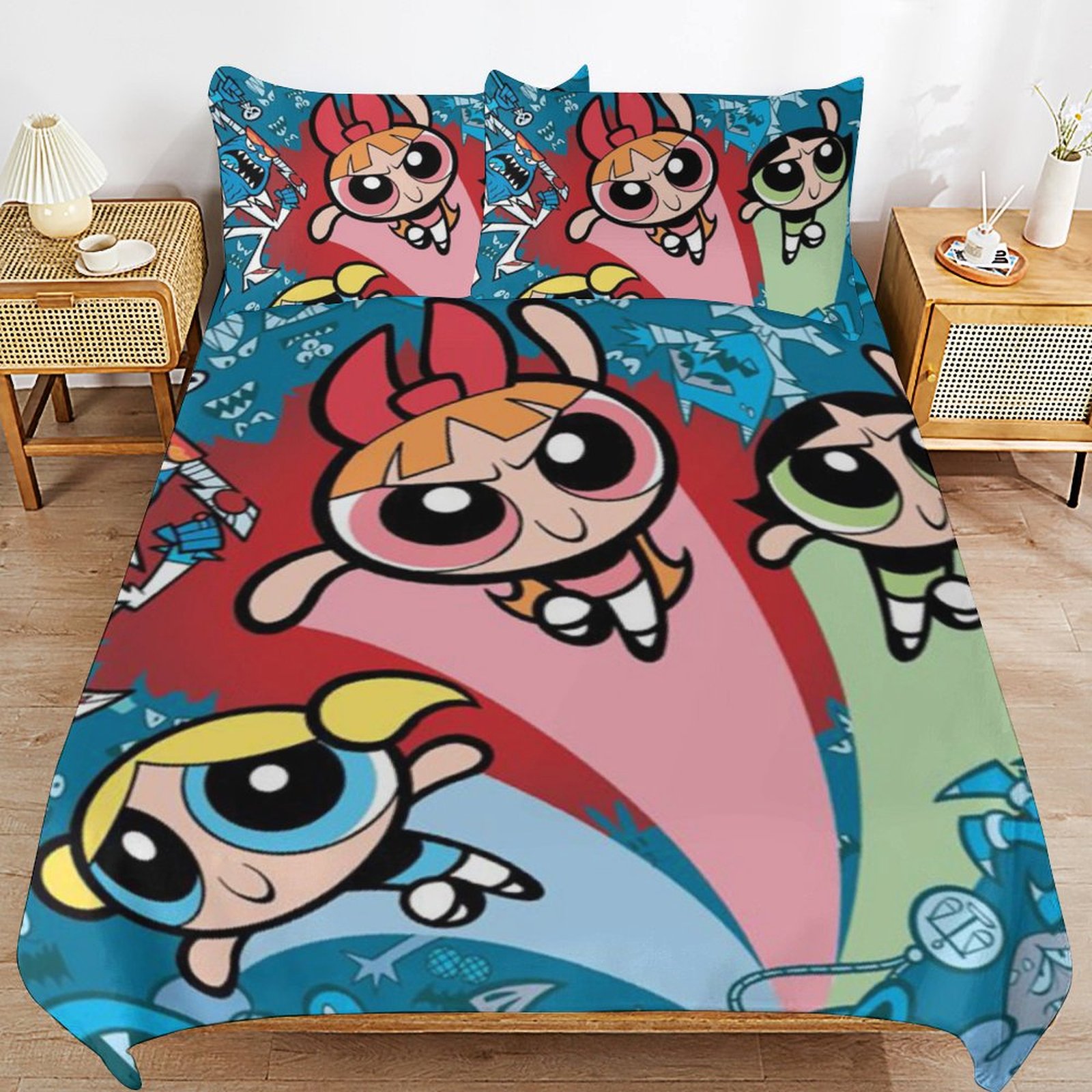 The Powerpuff Girls 3 Pieces Bedding Set 3D Printed Lightweight Bed ...