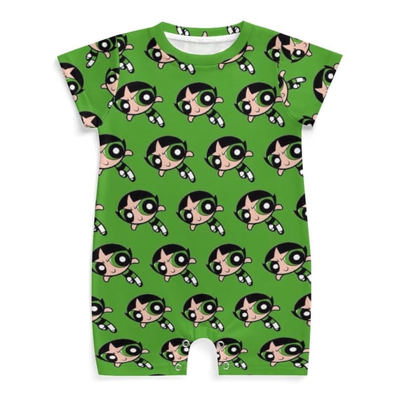 The Powerpuff Girls Baby Romper Short Sleeve Bodysuits Soft Rompers Summer Clothes One-Piece Jumpsuits Outfits 0-3M