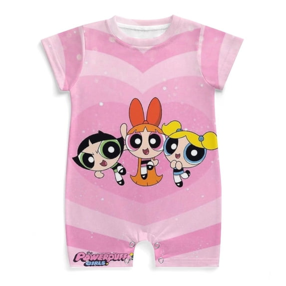 The Powerpuff Girls Baby Romper Short Sleeve Bodysuits Soft Rompers Summer Clothes One-Piece Jumpsuits Outfits 18-24M