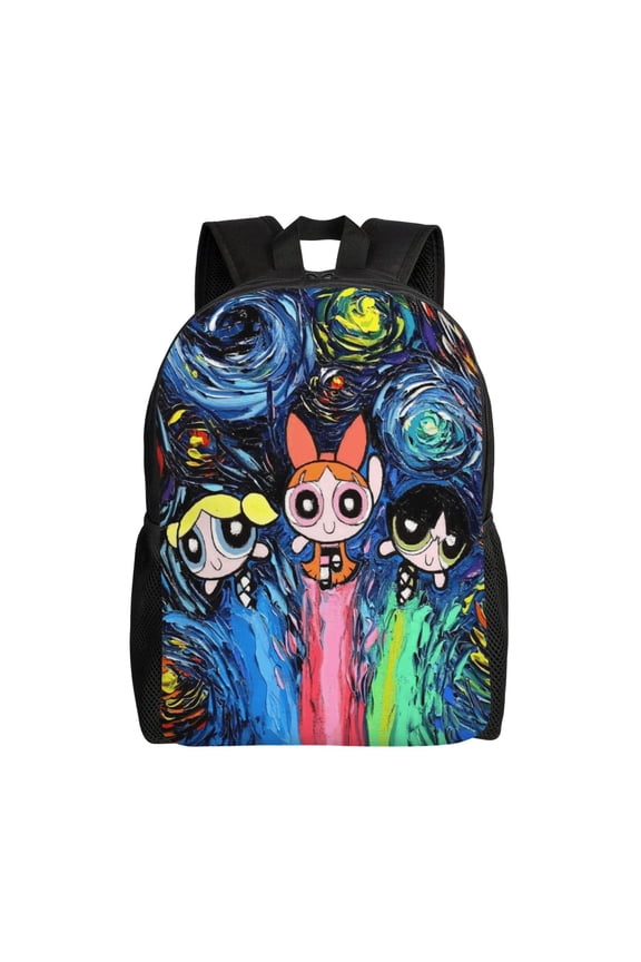 The Powerpuff Gi-rls Backpack Casual Daypack Large Capacity Travel Work College Back Pack Novelty Computer Bag Laptop Bag