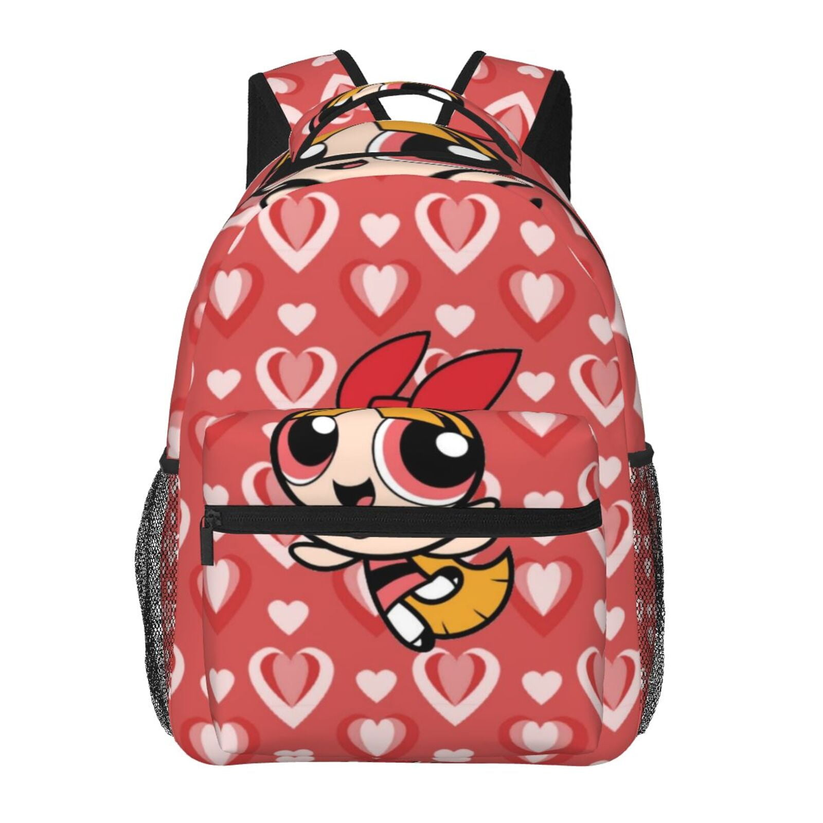 THE POWERPUFF GIRLS  Blossom, Bubbles, Buttercup Pattern Backpack, Casual Powerpuff Girls Pink Mini Backpack Limited Edition New  main image 3