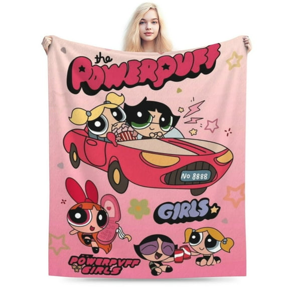 The Powerpuff Girls Bed Blanket Air Conditioner Quilt Ultra Soft Flannel Blanket All Season Fuzzy Blanket Reversible Fluffy Plush Blanket 40"X30"