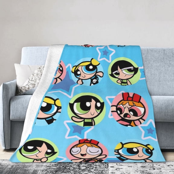 The Powerpuff Girls Bed Blanket Air Conditioner Quilt Ultra Soft Flannel Blanket All Season Fuzzy Blanket Reversible Fluffy Plush Blanket 40"X30"