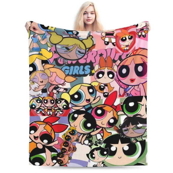 The Powerpuff Girls Bed Blanket Air Conditioner Quilt Ultra Soft Flannel Blanket All Season Fuzzy Blanket Reversible Fluffy Plush Blanket 40"X30"