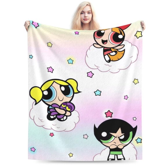 The Powerpuff Girls Bed Blanket Air Conditioner Quilt Ultra Soft Flannel Blanket All Season Fuzzy Blanket Reversible Fluffy Plush Blanket 40"X30"