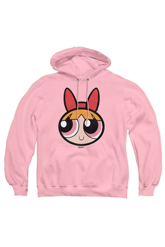 The Powerpuff Girls Blossom Face Adult Pull-Over Hoodie, Pink, Large