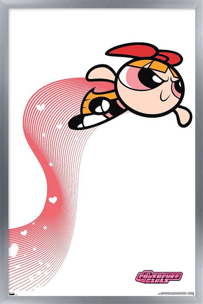The Powerpuff Girls - Blossom Heart Lines Wall Poster, 14.725" x 22.375", Framed