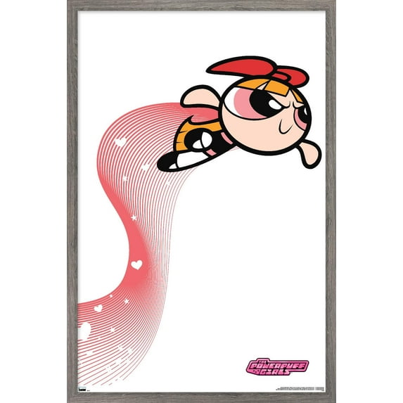 The Powerpuff Girls - Blossom Heart Lines Wall Poster, 22.375" x 34" Framed