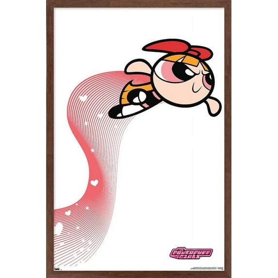 The Powerpuff Girls - Blossom Heart Lines Wall Poster, 22.375" x 34", Framed