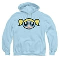 thumbnail image 1 of The Powerpuff Girls Bubbles Face Adult Pull-Over Hoodie, Light Blue, X-Large, 1 of 5