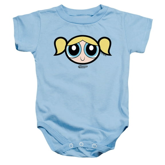 The Powerpuff Girls Bubbles Face Unisex Infant Snap Suit for Baby, Light Blue, Medium