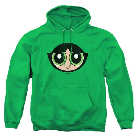 The Powerpuff Girls Buttercup Face Adult Pull-Over Hoodie, Kelly Green, 3X-Large