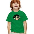 thumbnail image 1 of The Powerpuff Girls Buttercup Face Kids T Shirt for Youth Boys and Girls, Kelly Green, X-Small, 1 of 5