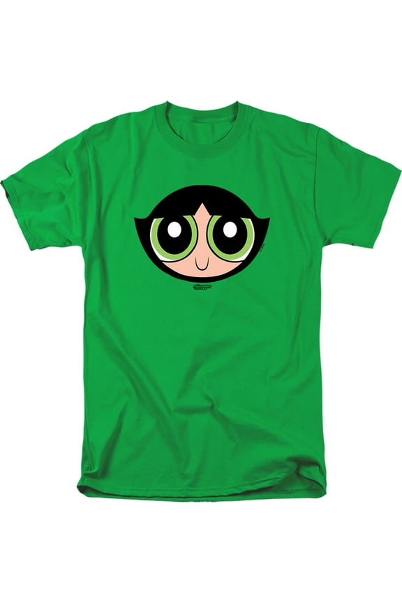 The Powerpuff Girls Buttercup Face Unisex Adult T Shirt, Kelly Green, X-Large