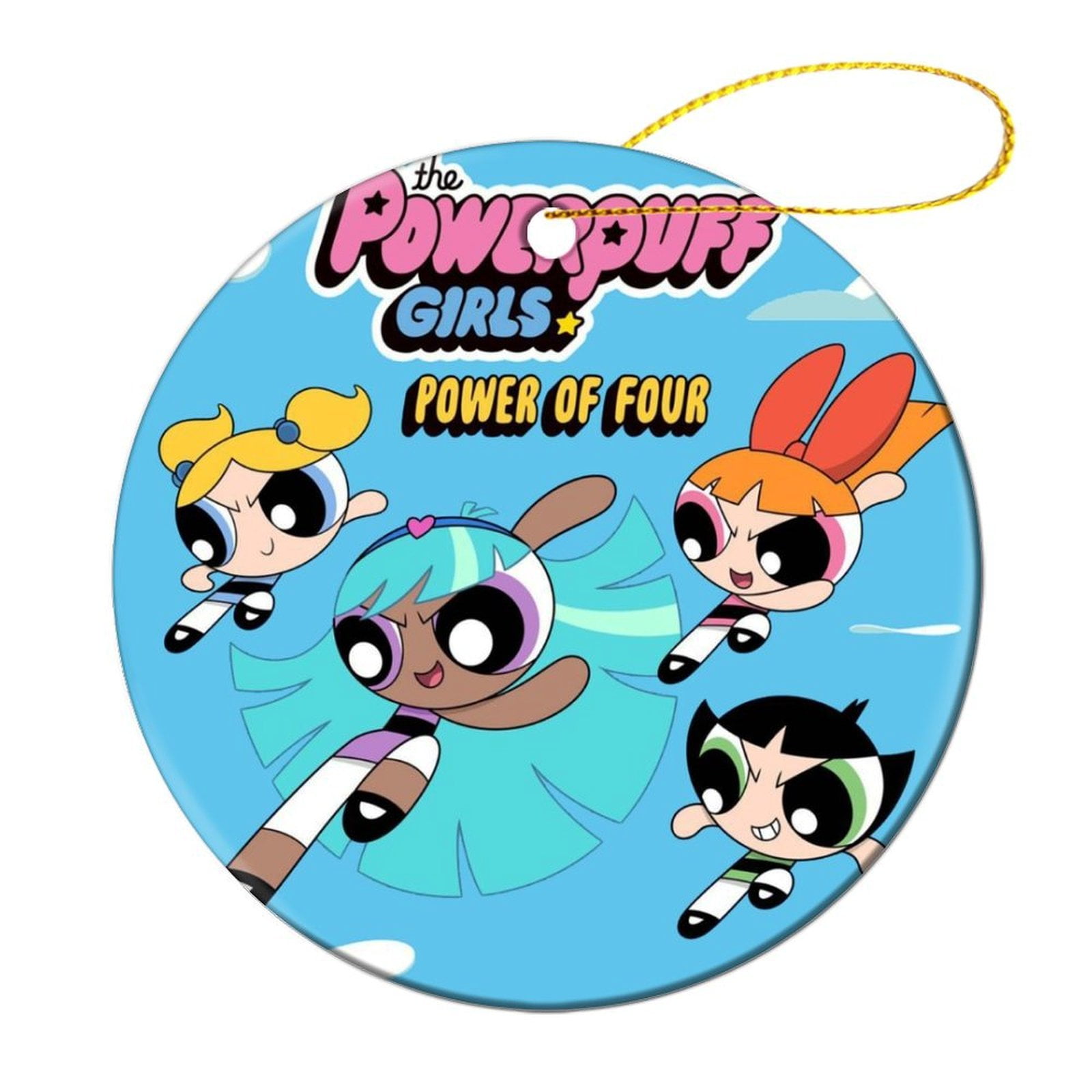 The Powerpuff Girls Cartoon Round Christmas Tree Hanging Decor Ceramic ...