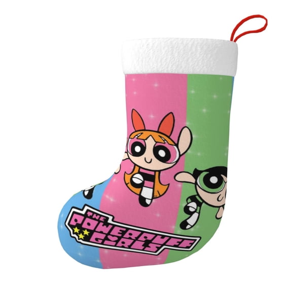 The Powerpuff Girls Christmas Stocking 17.7" Classic Xmas Stockings For Family Holiday Fireplace Party Decorations