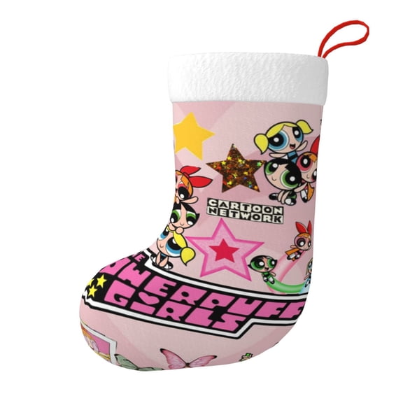 The Powerpuff Girls Christmas Stocking 17.7" Classic Xmas Stockings For Family Holiday Fireplace Party Decorations