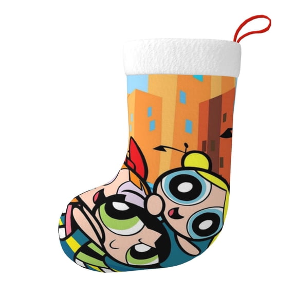 The Powerpuff Girls Christmas Stocking 17.7" Classic Xmas Stockings For Family Holiday Fireplace Party Decorations