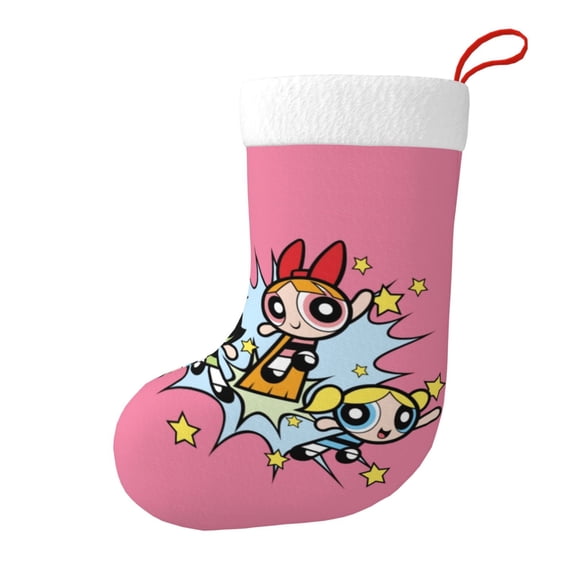 The Powerpuff Girls Christmas Stocking 17.7" Classic Xmas Stockings For Family Holiday Fireplace Party Decorations