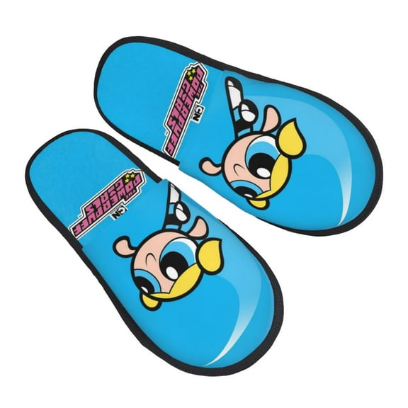 The Powerpuff Girls Furry Slippers For Men Women Fuzzy House Slippers Winter Anti-Slip Indoor And Outdoor Slip On Shoes Medium