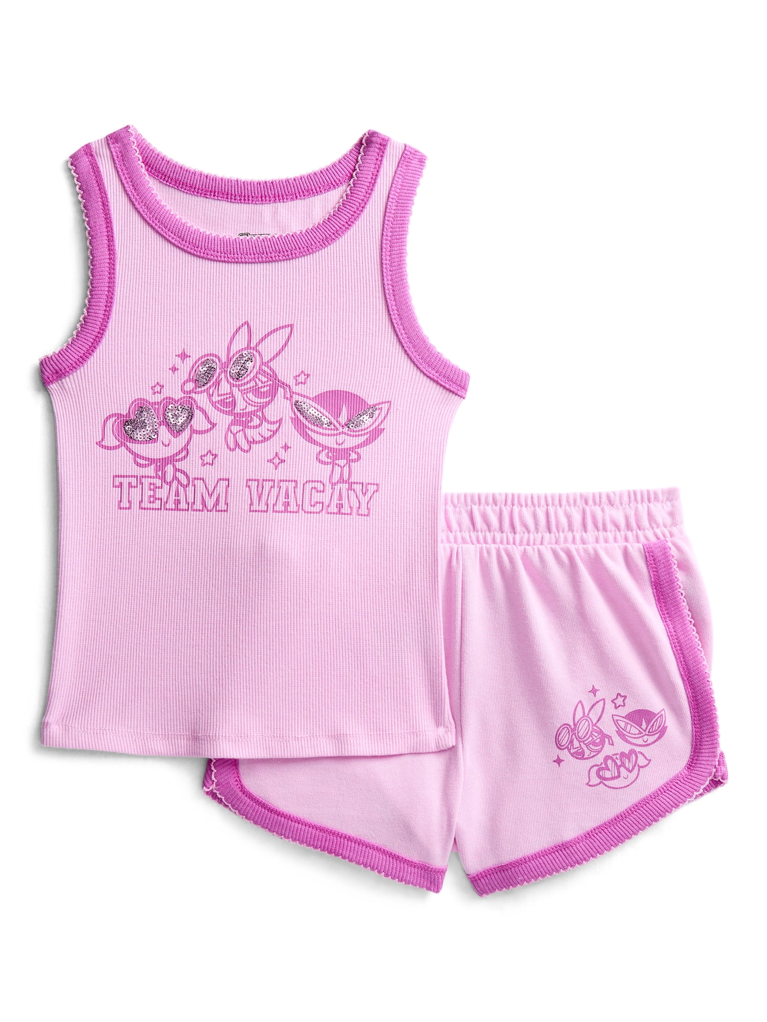 The Powerpuff Girls Girls Graphic Tank Top and Matching Shorts Set, 2-Piece, Sizes 4-16