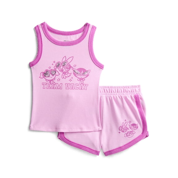 The Powerpuff Girls Girls Graphic Tank Top and Matching Shorts Set, 2-Piece, Sizes 4-16